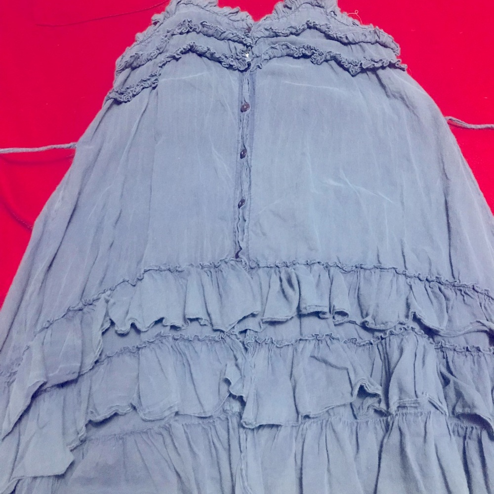 Rhum Raisin Navy Ruffle Babydoll Dress